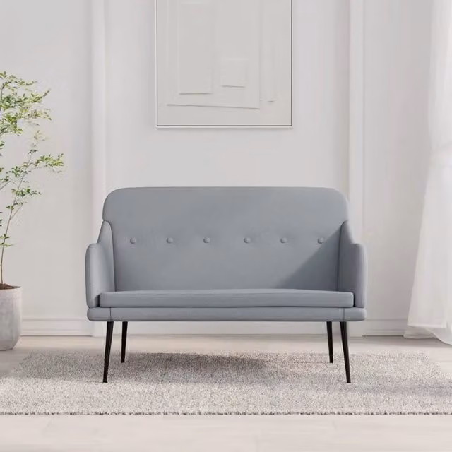 Panca Grigio Chiaro 110x76x80 cm in Tessuto 351483