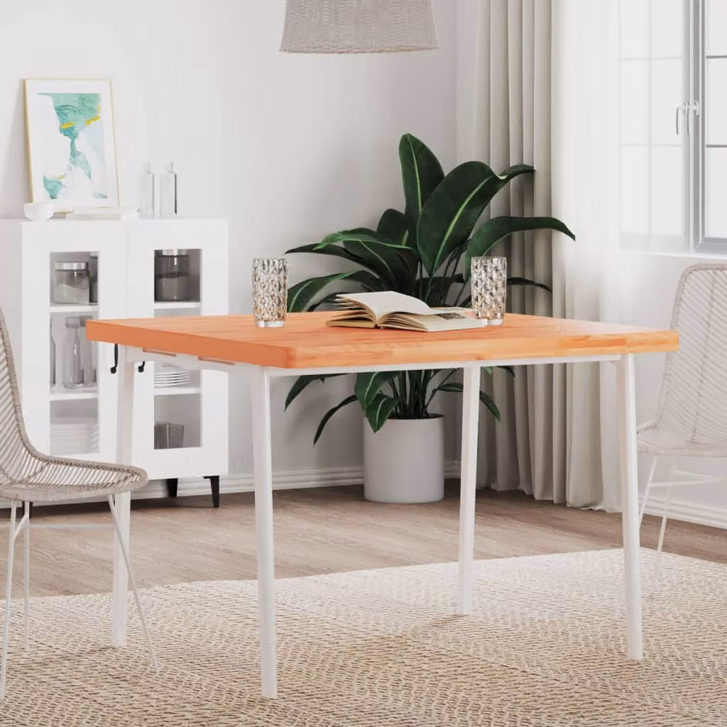 Piano per tavolo quadrato vidaXL in legno di faggio laccato marrone L 90 cm x P 90 cm x H 4 cm