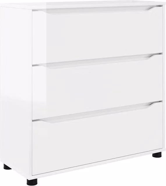 Armadio portaoggetti moderno minimalista con cassetti 80 x 31 x 81 cm in legno multistrato bianco lucido 02_0054625