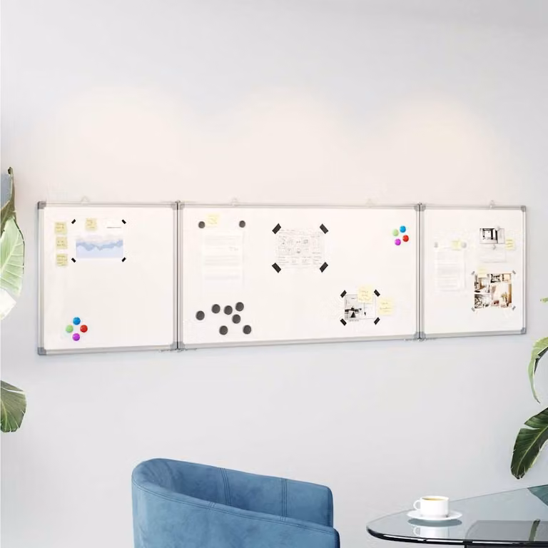 vidaXL Lavagna Magnetica Bianca con Cornice in Alluminio, L 160 cm