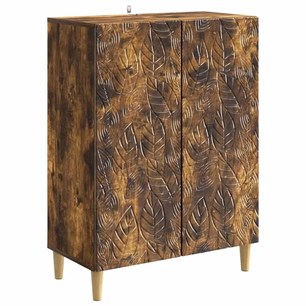 Credenza moderna in legno ingegnerizzato Rovere Fumo, L 66 cm x P 34,5 cm x H 90 cm – 2