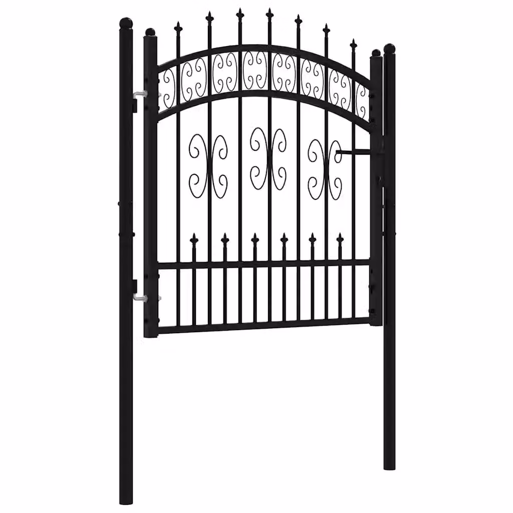Cancello per recinzione vidaXL in acciaio nero L: 103 cm, H: 100 cm – 2