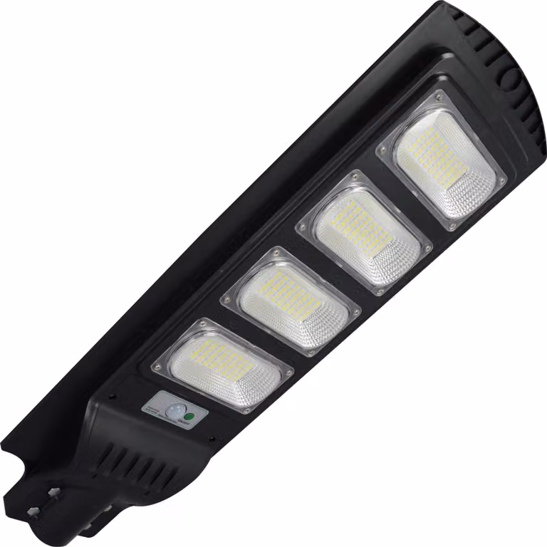Proiettore solare a LED -12 con sensore PIR, nero + telecomando STREET 324085 Polux