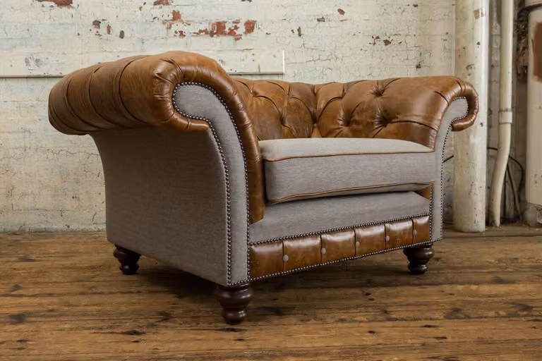 Chesterfield Design Couch Sessel 1.5 Sitzer Polster Sofas Lounge Club