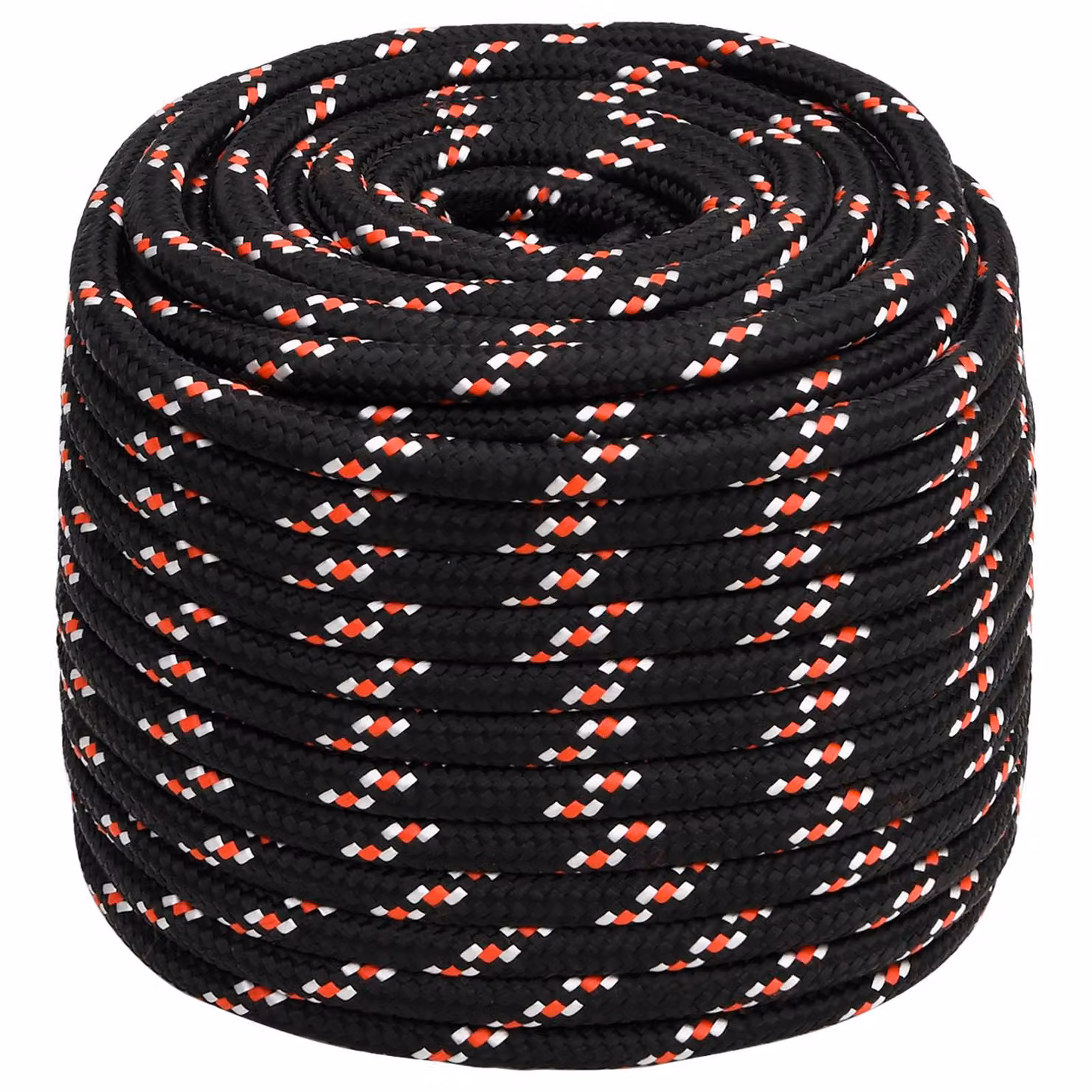 Corda multiuso vidaXL in plastica, Nero e Rosso, Diametro: 18 mm, Lunghezza: 25 m