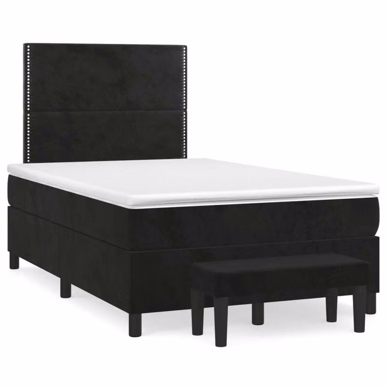 Maison Exclusive - Letto boxspring con materasso nero 120x190 cm velluto