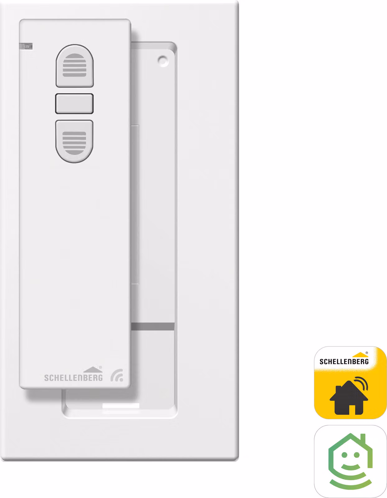 Trasmettitore radio portatile Schellenberg a 1 canale, 868,4 MHz, telecomando per luce, presa, tapparella, bianco, 20015