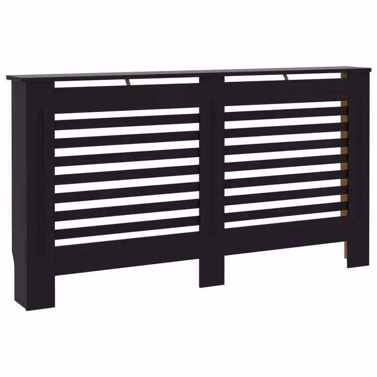 Copertura per Radiatore Nera 152x19x81,5 cm in MDF