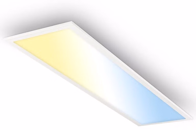 Briloner PIATTO Pannello LED, dimmerabile, telecomando, CCT, protezione dagli spruzzi d'acqua IP44, bianco, 100 x 25 x 6 cm