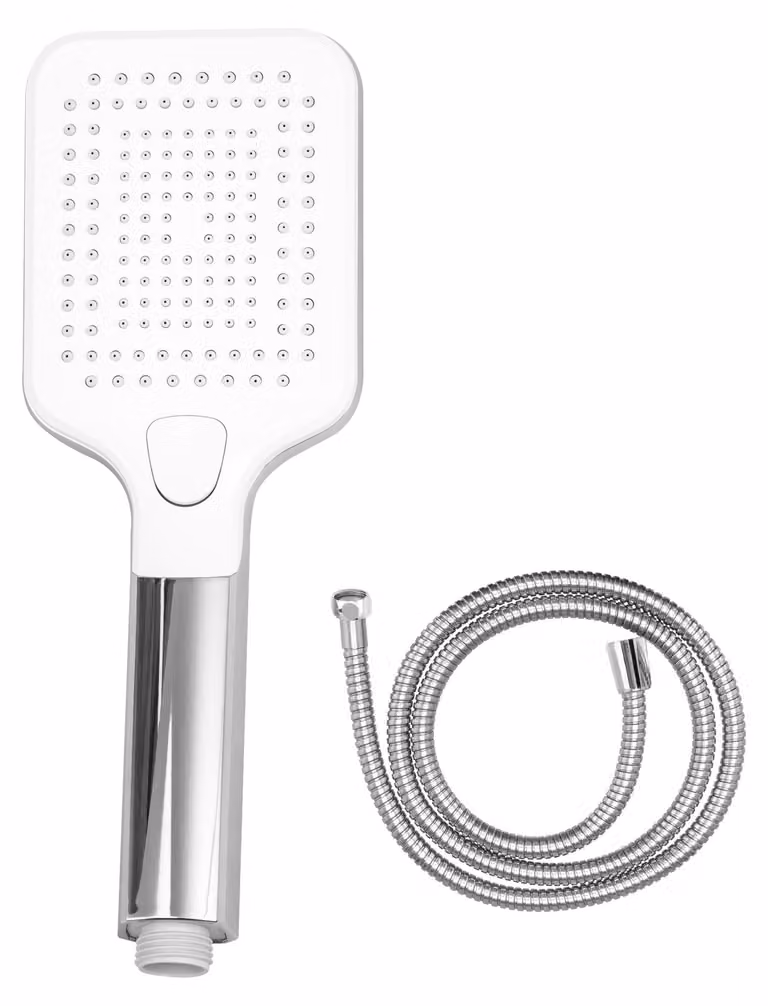 Set di soffioni doccia eluno, completo di tubo flessibile in acciaio inossidabile da 1,5 metri, colore bianco