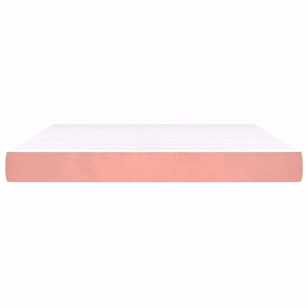 Materasso a Molle Insacchettate Rigidità Media Rosa 160x220x20 cm in Velluto