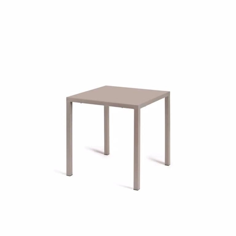 Tavolo TOLONE in metallo tortora 80×80 cm, impilabile