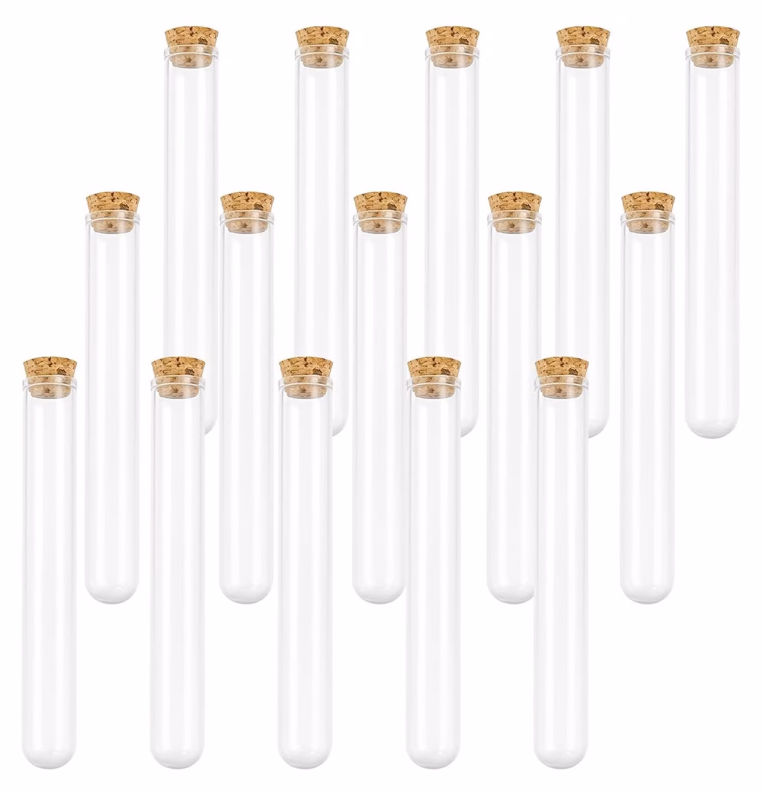Set di 15 provette con tappi di sughero