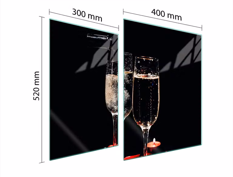 Piatto Di Protezione In Vetro Per Il Cuore 70X52 Vino
