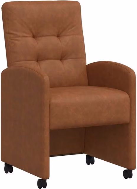 Sedie da Pranzo con Ruote 2 pz | Sedie da cucina Marrone 58 x 67 x 97 cm