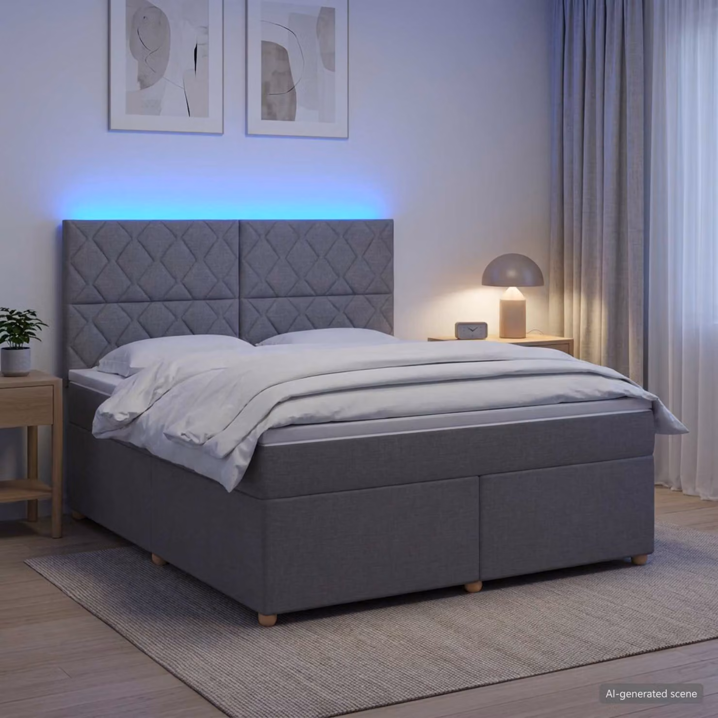 vidaXL Letto Box Spring Ibrido con Materasso a Molle Insacchettate e Base Contenitore, Grigio Chiaro, L/P: 140 x 190 cm