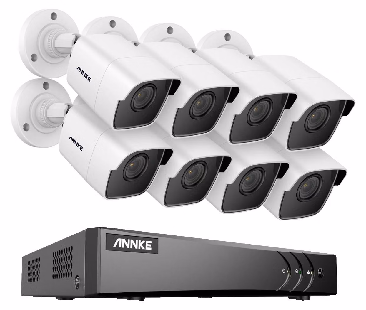 Sistema di videosorveglianza CCTV, risoluzione 5MP, visione notturna avanzata, registratore DVR a 8 canali con 8 telecamere, senza fili