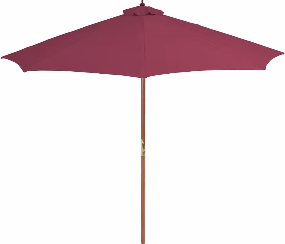 Ombrellone da Esterni con Palo in Legno 300 cm Rosso Bordò