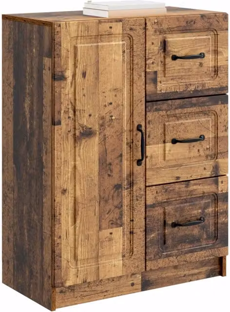 Credenza moderna in legno ingegnerizzato color marrone per soggiorno e sala da pranzo, L: 66 cm, P: 34,5 cm, H: 87 cm – 1
