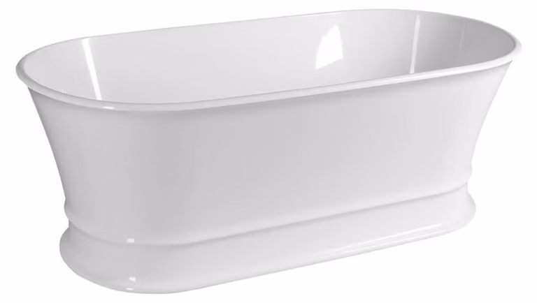 DELONIX Vasca da bagno freestanding in marmo 170x84x61,5 cm, bianco