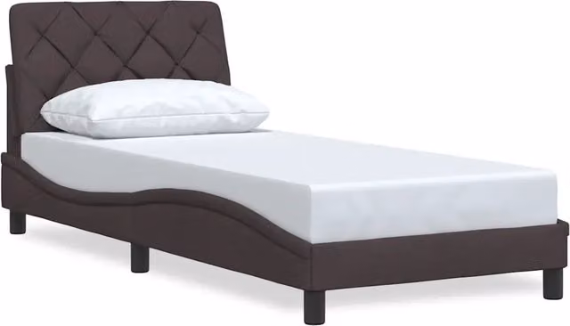 Letto singolo | Letto per adulti | Giroletto senza Materasso Marrone Scuro 80x200 cm Tessuto