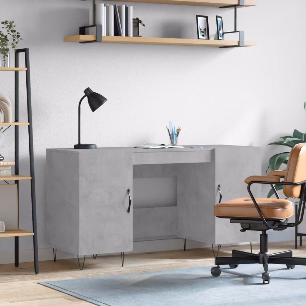 Maison Exclusive - Scrivania grigio cemento 140x50x75 cm Materiale ligneo