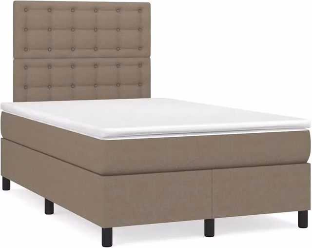 Letto Ibrido con Materasso vidaXL in Tessuto Beige con Illuminazione LED e Porte USB L/P: 120 x 200 cm