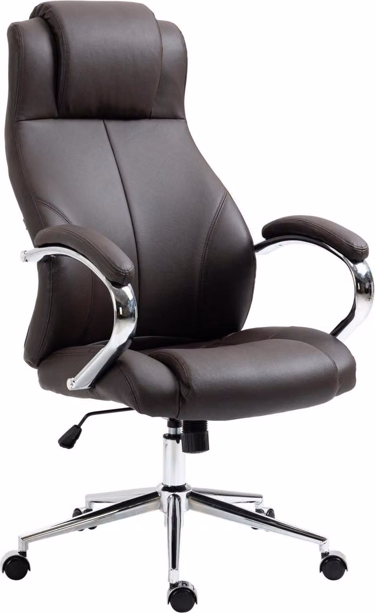 Sedia ergonomica per ufficio, sedia direzionale, sedia imbottita per coniugi - Design senza tempo | Colore: Marrone