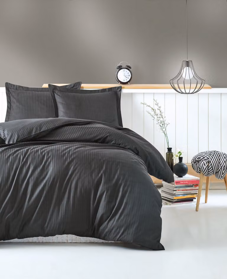 L'Essentiel Linge de Maison, Stripe- CTN3493, antracite, piumini, 100% cotone sateen