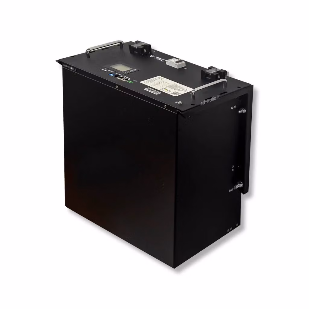 Batteria di Accumulo per Fotovoltaico A2ZWORLD in Litio-Ferro-Fosfato LiFePO4 con BMS Integrato CEI 0-21, Nero, 9.6kWh 48V 200Ah, Montaggio a Parete – 2