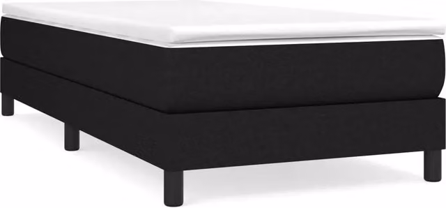 Letto singolo | Letto per adulti | Giroletto a Molle con Materasso Nero 80x200 cm inTessuto