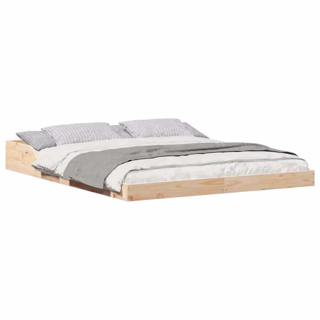 Struttura del letto moderna vidaXL in pino massello marrone L: 160 cm, P: 223,5 cm, H: 220 cm – 2