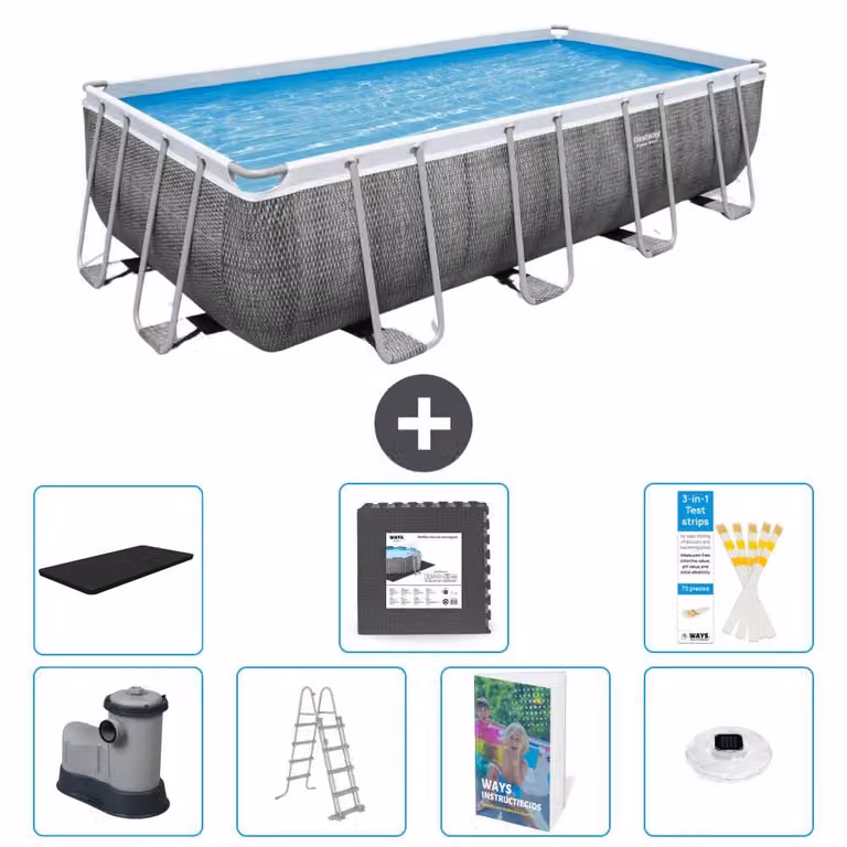 Bestway Power Steel, piscina rettangolare - 549x274x122 cm - 6 pezzi, modello S608