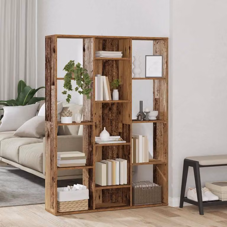Libreria e divisorio vidaXL in legno vecchio marrone L: 100 cm, P: 24 cm, H: 140 cm
