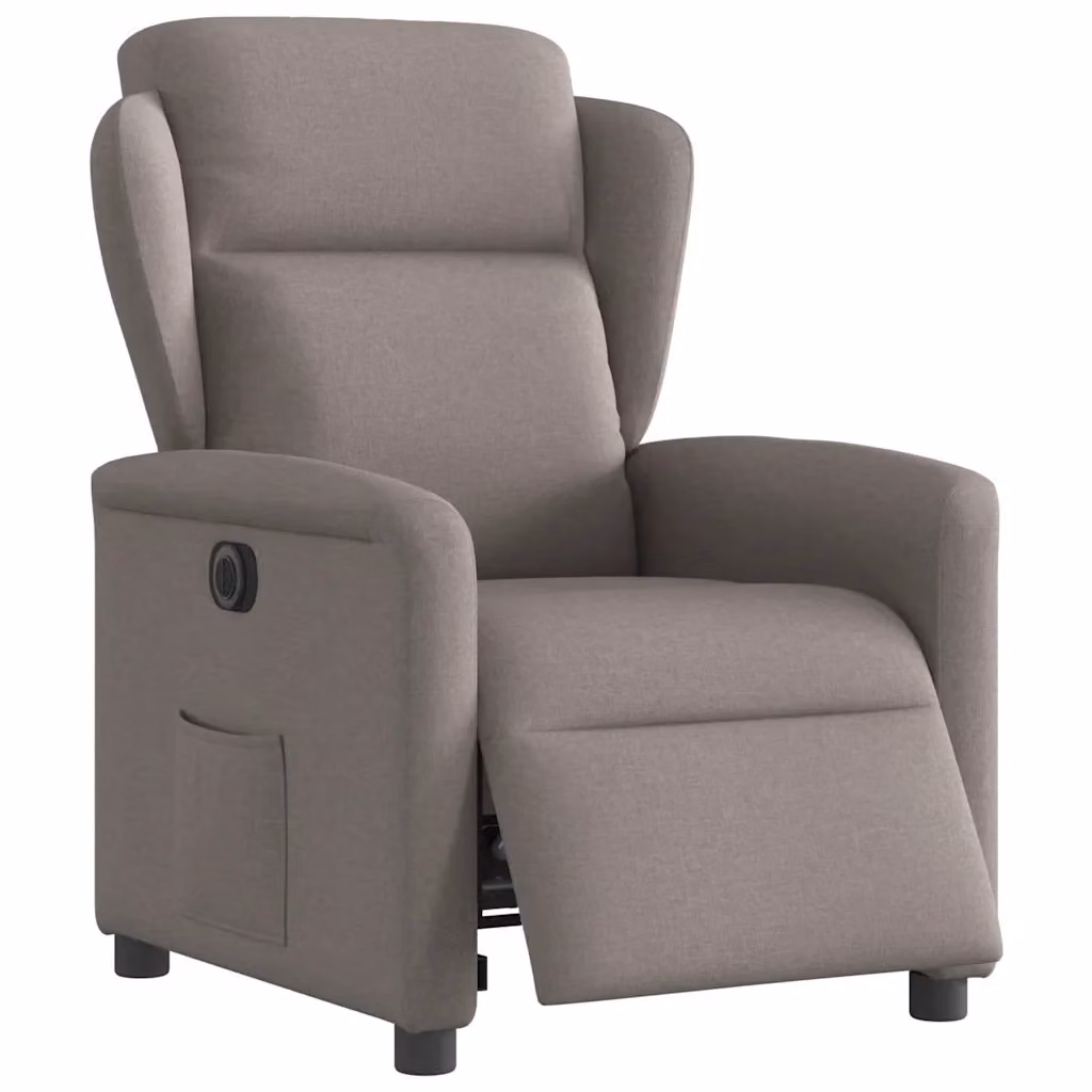 Poltrona Reclinabile Elettrica vidaXL in Tessuto Beige e Grigio con Braccioli e Funzione Auto-Return – 2