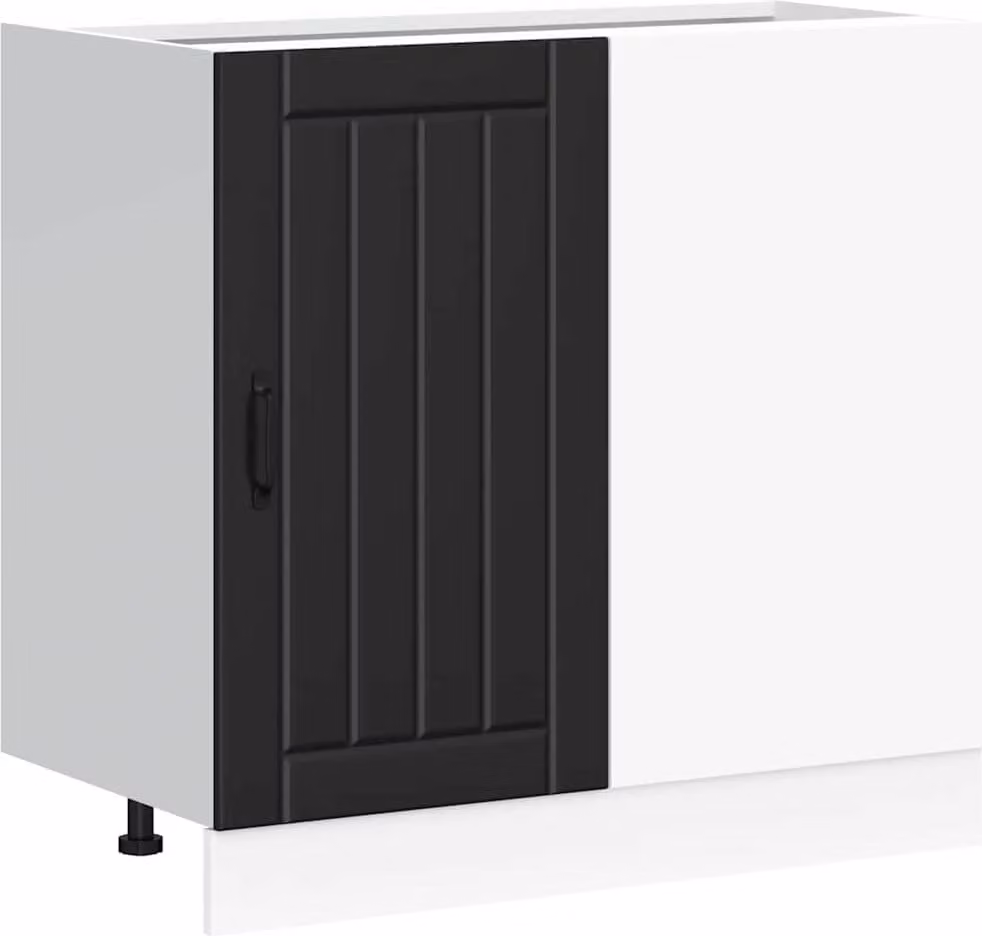 Mobiletto da cucina "Lucca" Nero in legno ingegnerizzato