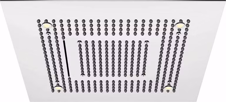 Steinberg Série 390 Sensual Rain Panneau de pluie, éclairage LED, set complet, 3 jets, Easy-Clean, 600x600mm, 3906620, 3906620