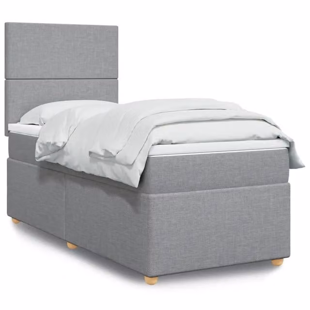 Giroletto a Molle con Materasso Grigio Chiaro 90x200 cm Tessuto 3291156