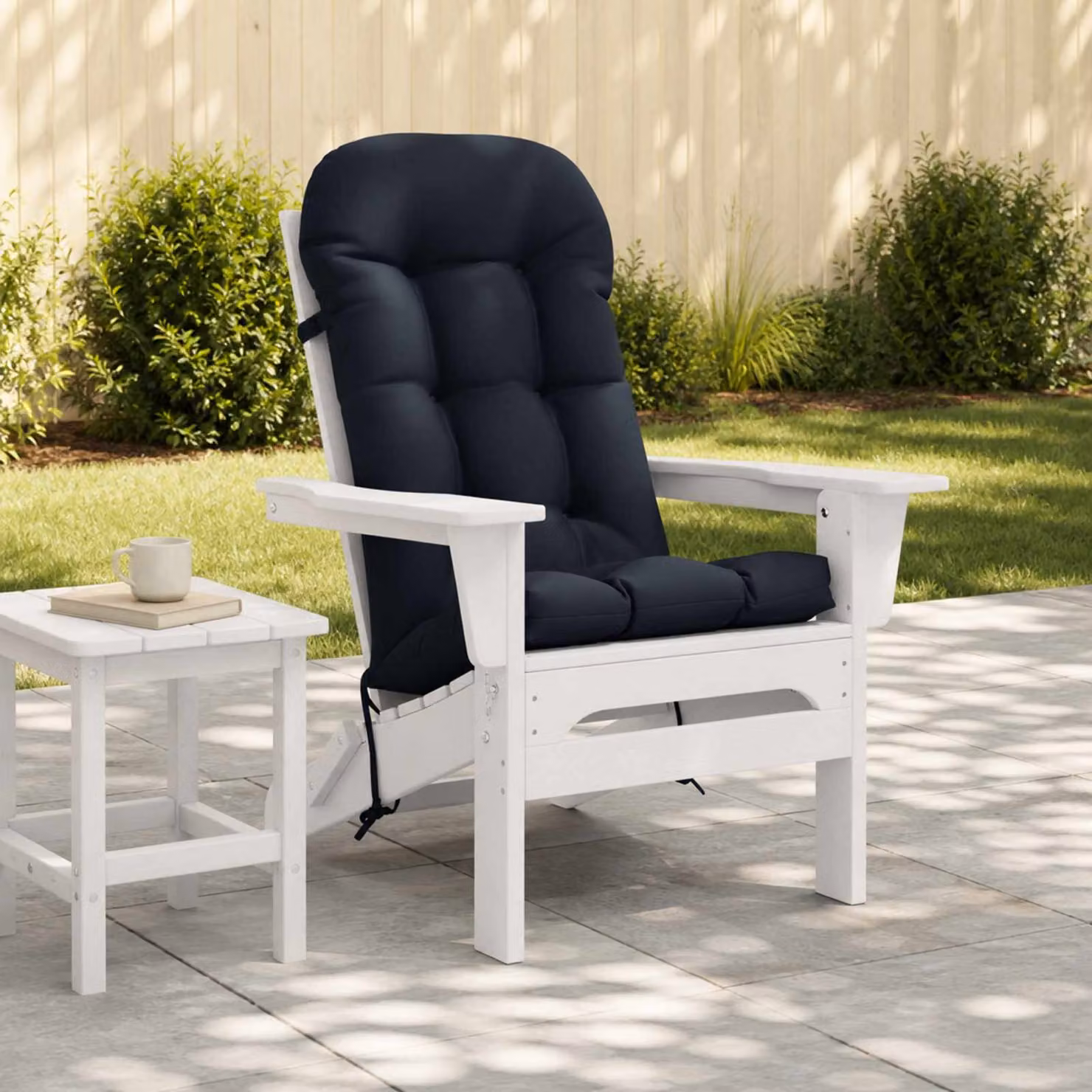 vidaXL Cuscino per Lounger Sole PUTTEN Blu, 112 x 48 x 10 cm, 100% Poliestere Resistente ai Raggi UV