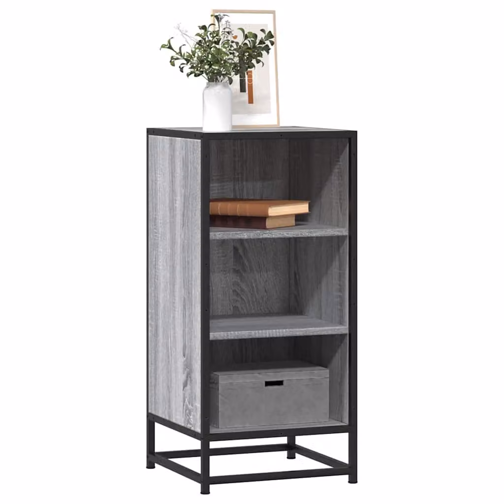 Credenza vidaXL in stile industriale in MDF e metallo, Grigio, L 35,5 cm x P 35 cm x H 76 cm