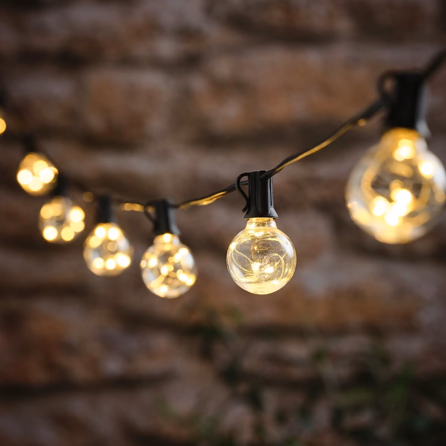 Set di 10 micro-lampadine a forma di festone, luci LED bianco caldo, 2 metri, alimentazione a energia solare