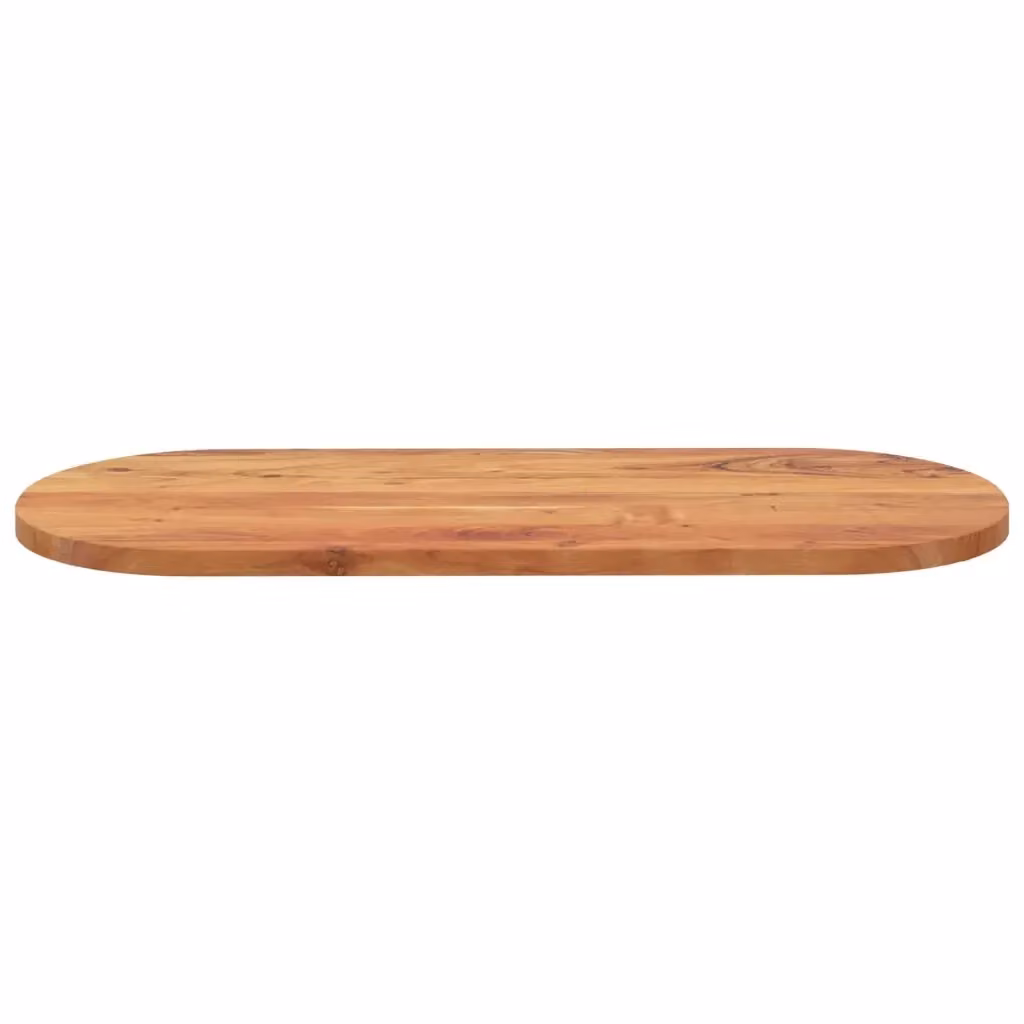 Piano Tavolo Ovale in Legno Massello di Acacia Marrone vidaXL L: 140 cm, P: 60 cm, H: 2,5 cm – 2