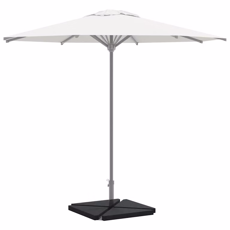 Set di 4 piastre per parasole triangolari in granito vidaXL, colore nero, 14 kg
