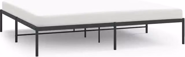 Letto matrimoniale per adulti con giroletto in metallo nero design classico L: 198 cm, P: 193 cm, H: 203 cm