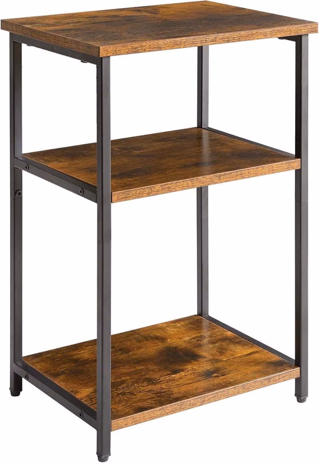 Tavolino IBUYKE con ripiani a griglia design industriale marrone