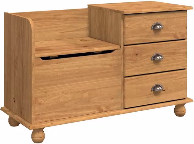 Panchina con contenitore ASKIM in legno di pino marrone L: 100 cm, P: 39 cm, H: 62 cm
