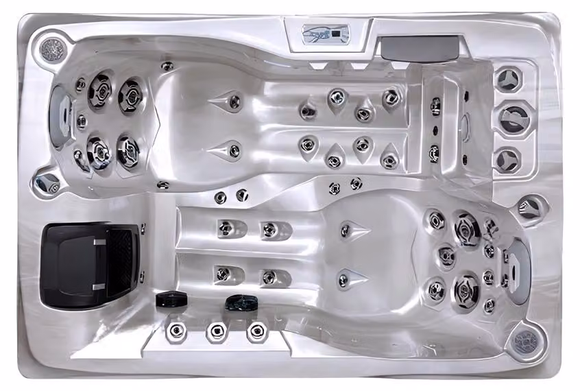 Hydromassagewanne Whirlpool Massagedüsen Sprudelbad Massagebad 200x135 cm