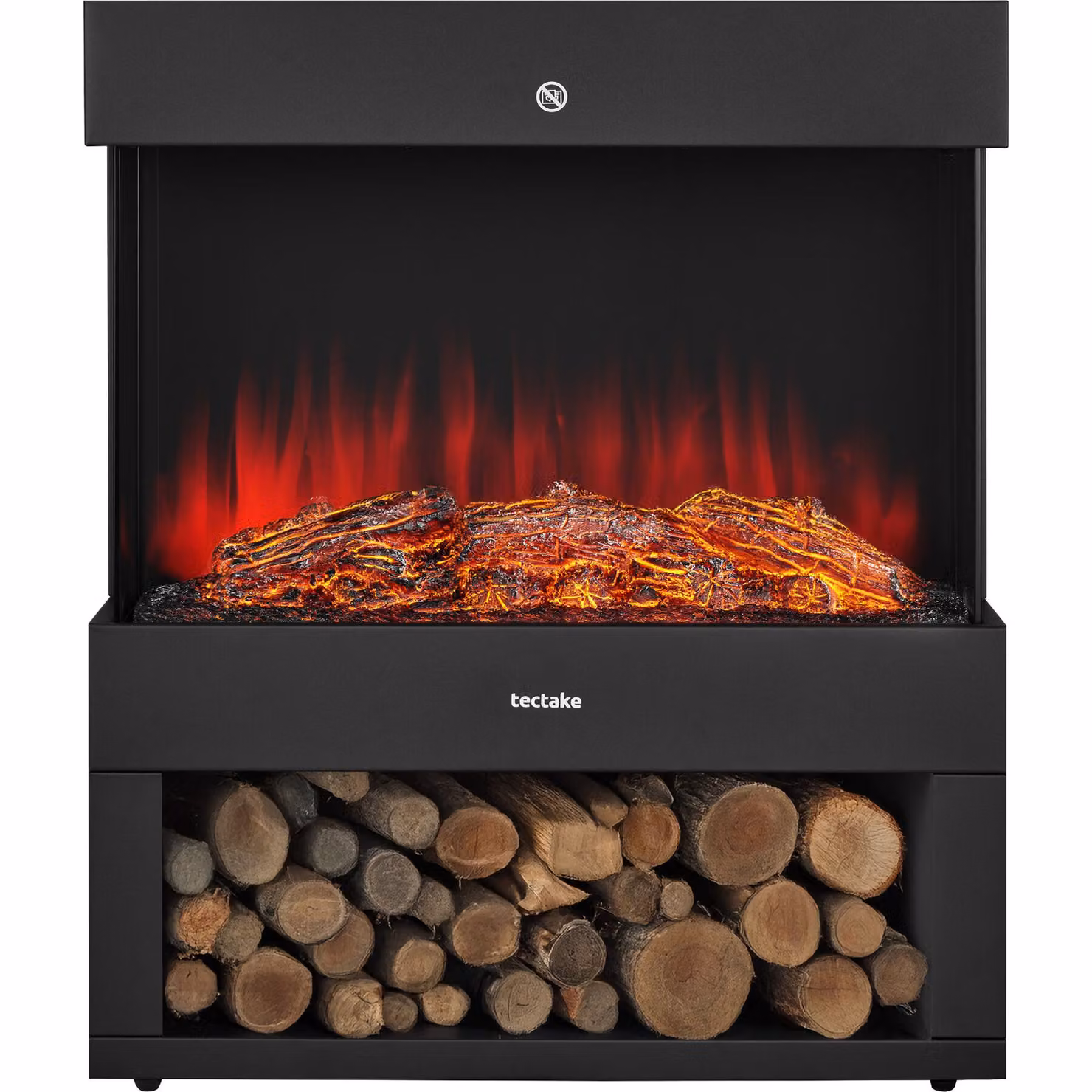 Caminetto elettrico Leora TecTake GmbH con effetto fiamma, termostato e 2 livelli di calore, nero – 4