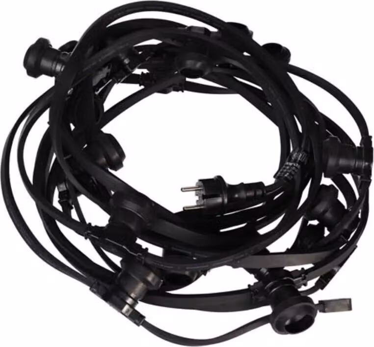 Catena Luminosa a Led per Feste - 20 Attacchi E27 - Senza Lampadina - 10 M
