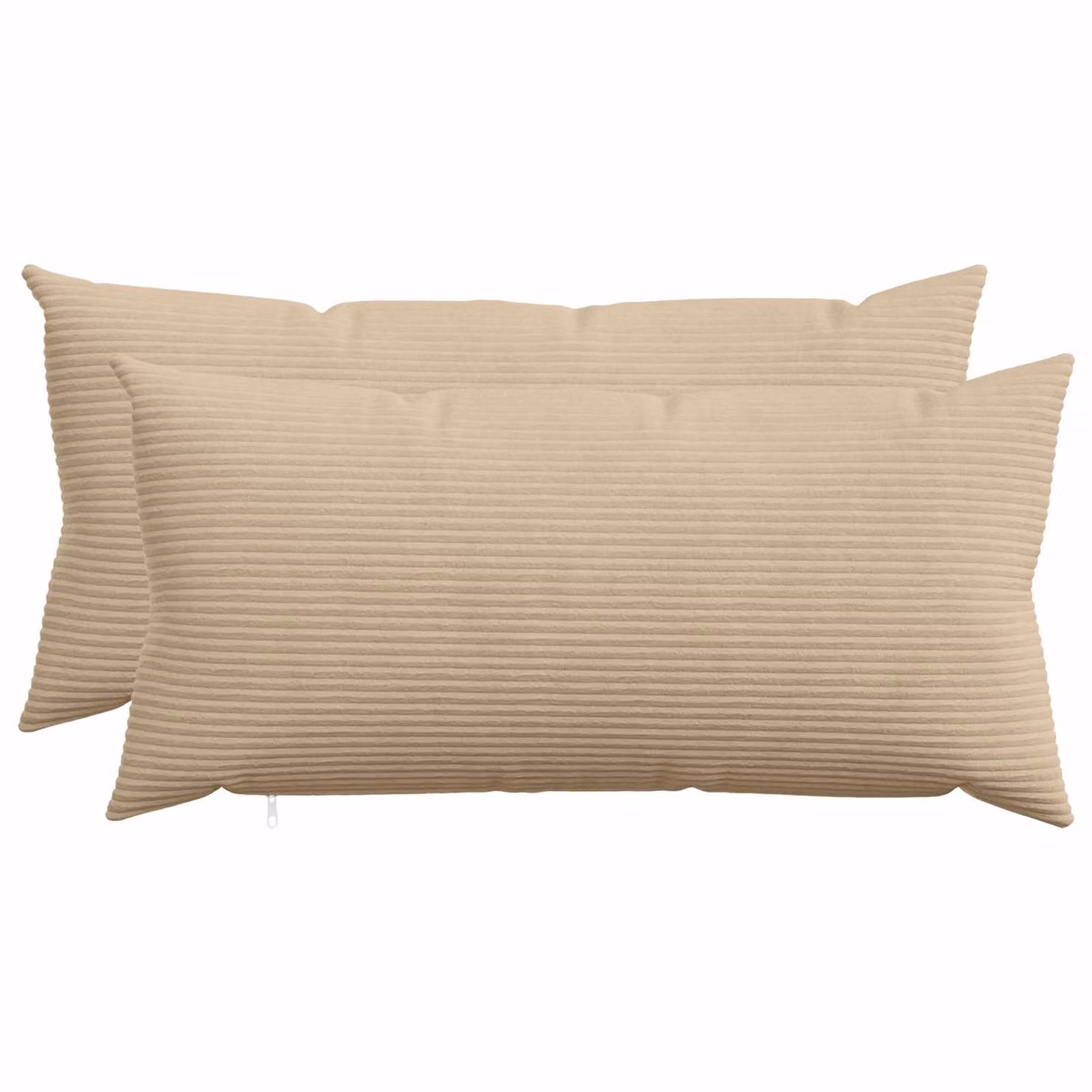 Set di 2 federe vidaXL HEERLEN in velluto a coste, colore tortora, L 40 cm x P 70 cm